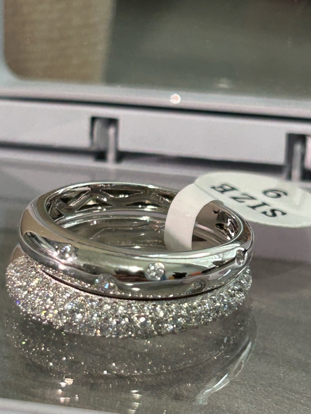 18K White Gold Filled Set Size 9|AAA CZ Stackable Bands|Bridal Inspired Sparkle